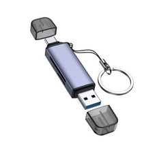POLYWELL 雙介面 Type-C 擴充, USB3.1 SD/TF高速讀卡機, 1個
