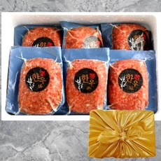 명품본가 국내산 명품 수제 한우떡갈비 스테이크 명절 추석 설 선물세트, 실속세트, 170g, 6개