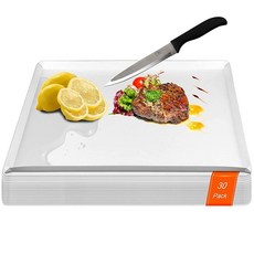 ZVP 일회용 도마 30개 내장 접이식 시트 주방 및 상업용 유연한 플라스틱 커팅 매트 43.2 x 30.5cm(17 12인치)_167195, 60_167195