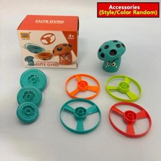 에어 디스크 런처 실내외 게임 소잉 머신 플라잉 소서 스피닝 자이로 스포츠, 1개, 2. blue mushroom