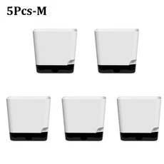 5Pcs 식물 냄비 실내 실외용 자체 급수 화분 구멍 및 투명 접시 저수지가 있는, 02 5Pcs-M