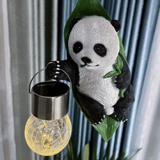 야외 나무 새집 정원 새둥지 참새집 둥지 버드하우스 가든 원목 소품, 팬더 랜턴  태양광 발전