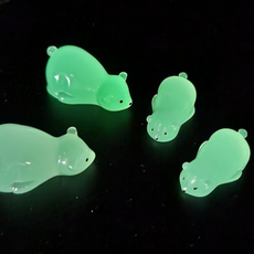 야광 북극곰 미니어처 화분 장식 피규어 소형 테라리움 DIY 꾸미기, B 작은곰