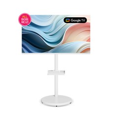 티브이지 구글 스마트TV + 무빙스탠드세트 무빙이지 삼텐바이미 이동식TV 삼탠바이미, 고객직접설치, 스탠드형, 무빙스탠드세트 (화이트), 109cm(43인치)
