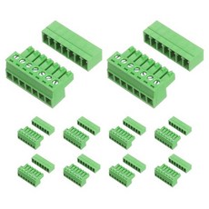 MECCANIXITY 10세트 6핀 3.81mm 피치 플러그형 스크류 터미널 블록 커넥터 직각 플러그 (DIY PCB 모듈용), 7 Pin