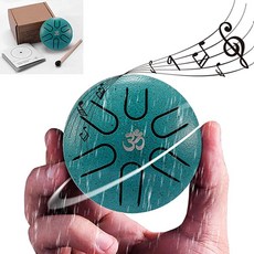 야외 정원을 위한 레인 드럼 6노트 3인치 스틸 텅 비 오는 음악 차크라 올 때 악기 캠핑 명상 요가 교육용 명상 액세서리(3gre), Drum-A-3in 6note-Green, 1개