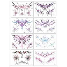 魅魔紋身貼紙 高級感純慾性感臨時紋身貼紙, 1個, MA-8張不同款,12*17CM（按8倍數拍爲一套）