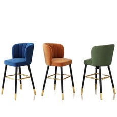 홈바 높이조절 라탄 모던 바텐 체어 팔걸이 아일랜드, 프리미엄 벨벳 그린 55cm