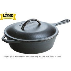 LODGE 3QT 10.25吋 美國原裝進口 導熱均勻 燉煮煎炸多用途, 1個, 深鍋組, 黑色