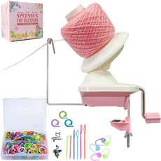 스피선 원사 와인더 설치하기 쉽고 효율적인 3.5온스의 스피너로 소음이 적고 코바늘 뜨개질을 위한 견고한 ABS 소재 볼 와인더와 5사이즈 이하의 원사를 뜨개질 러버, Cherry Blossom