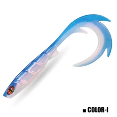 Spinpoler Fireflow 소프트 낚시 미끼 실리콘 Grub Wrom 8.5cm 3d 눈 리브 바디 긴 물결 모양의 꼬리 Swimb