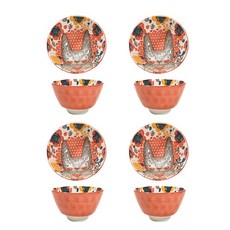 BLOWFISH FUGU 북유럽 그릇 세트 캐릭터 밥그릇 국그릇4p/ 선물 상자 포장 밥공기, 4p, D, 1개