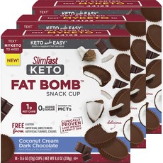 slimfast 生酮點心 椰子奶油黑巧克力味, 3盒, 238g