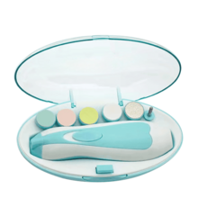 嬰幼兒電動磨甲器套裝 低噪音安全修剪 多功能指甲護理工具, 1個, 法詩幽藍