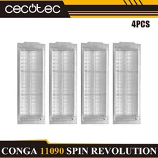 Cecotec Conga 11090 스핀 혁명 교체 예비 부품 메인 사이드 브러시 Hepa 필터 먼지 봉투, 14 4PCS