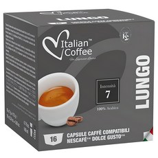 ItalianCoffee Lungo咖啡膠囊 適用Dolce Gusto咖啡機, 7g, 16顆, 1盒
