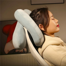숙면용 낮잠 베개 바른자세 사무실 베개 목지지베개 통기성 경추, 그레이