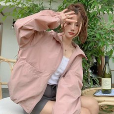 韓版ins素色連帽防曬外套