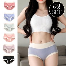 한정세일 [M~XL까지6장SET]무지 캐쥬얼 데일리 일주일 팬티 속옷 세트 정말편한 / 노라인마카롱모달팬티6장SET