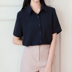 조이메리 여성용 여름 링클프리 반팔 샤론 블라우스 셔츠