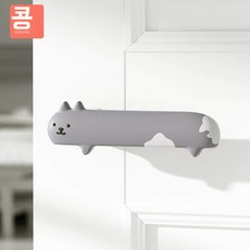 펀앤쇼핑 회색냥 우 문소리방지 소음방지 커버 충격방지 문 고양이 방문콕방지가드 실 문고리, R. 귀여운 우측 열림