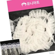 라프샵 천원단 꽃무늬 레이스 노랑 2.5x150cm