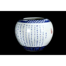 《博古珍藏》款大清康熙年製．青花蘭亭序茶葉罐．老件瓷器．宮廷珍藏．底價回饋, 1個