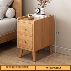 원목 우드협탁 틈새장 수납장 테이블 침대옆 침실 안방, 1개, 밀도보드 클래식 20x40x51cm B