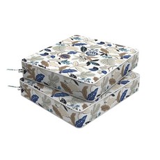 Melody Elephant 야외 의자 쿠션 2개 세트 50.8 x 10.2cm(20 20 4인치) 탈착식 커버가 있는 방수 파티오 시트 쿠션 고리버들 소파 가구용 전, 나뭇잎 베이지, 20"x18"x4"