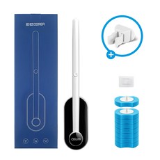 이즈코리아 변기청소솔 화장실 욕실 청소 벽걸이 변기크리너 변기솔 변기뽀득이, 블랙, +리필팁 8입, 1세트