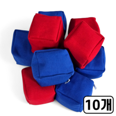 빅 오재미 7cm 대형 콩주머니, 10개, 빨강+파랑