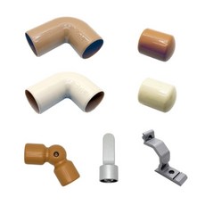 핸드레일 부속 엘보 앤드캡 브라켓+커버 난간대 어린이집 손잡이 장애인, 앤드캡 브라운 5개