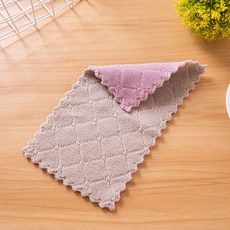 珊瑚絨洗碗布 超強吸水 柔軟易洗 廚房清潔 家用抹布 懶人清潔 不易掉毛 重複使用+紫+咖+25×15±2㎝（裸装）, 1個, 紫+咖:25×15±2㎝（裸装）