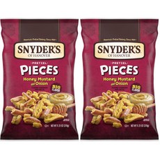 스나이더스 허니 머스터드 어니언 프레첼 피스 319g x2팩 정통 미국 스낵, 2개