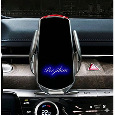 제네시스 장착 마운트 포함 핸드폰 무선 충전 거치대 특별한 커스텀 각인 고속무선충전기 G70 G80 GV80, GV80을 제외한 제네시스 차량 장착 마운트 구성, 거치대 컬러 블랙