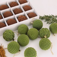 植絨圣誕球6cm12個盒裝圣誕樹掛件 塑料彩繪絲絨球裝飾品聖誕節節慶派對裝飾聖誕掛飾聖誕佈置耶誕居家佈置, 咖啡色,6cm12個裝, 1個