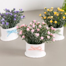 쁘디 홈데코 인테리어 조화화분 모음 꽃 장식 소품 카페 테이블 2, 05.베이비플라워통화분B 13cmP-옐로우, 1개