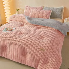 LINSHU 겨울 극세사 이불 두툼 양면 융털