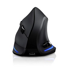 TRELC 무선 마우스 트라이모드 (BT 5.0/3.0+2.4GHz) 3개의 조절 가능한 DPI가 있는 인체 공학적 수직 마우스 장치용 충전식 광학 PC 데스크톱 노트북, 2.4GHz, 2.4GHz