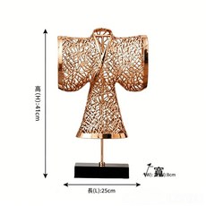 新中式輕奢金屬衣袍擺件