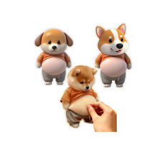 오베테 뱃살스티커 문콩방지 말랑뱃살, 3종