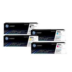 HP 206A 原廠碳粉匣 W2110A/W2111A/W2112A/W2113A【適用】M283fdw M255dw, 1套, 【四色一組】黑+藍+黃+紅 各一支, 黑+藍+黃+紅