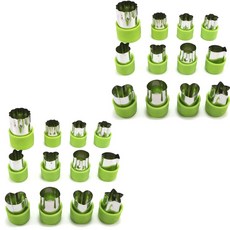 Yiye 스테인리스 스틸 쿠키커터 12종 세트 QH001, 2개, 그린