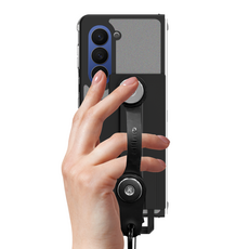 알리노 Z폴드 오토바이 자석 충전케이스 스트랩 딱판 스프링줄, 블랙, 갤럭시 Z폴드5