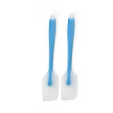 2Pcs 내열성 핸들 실리콘 스푼 스크레이퍼 주걱 아이스크림 버터 믹서 도구기구에 대한 저어, 04 파란