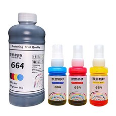 優墨科技 獨家500ml空瓶 相容EPSON T664/T672墨水 L120/L355/L565/L550系列印表機適用, 黑 500ml+紅青黃各 70ml, 1個