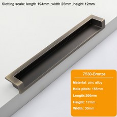 JUIDINTO 96 192mm 매립형 검정색 캐비닛 서랍 가구 아연 주방 사각형 찬장 합금 당겨 손잡이, QINGGT7530188