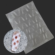 네일 프렌치 스텐실스티커 체크 2종택1, 029프렌치, 1개, 029프렌치