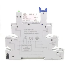 41F-1Z-C2-1 HF41F 24-ZS 12-ZS 1CO 슬림/SSR 릴레이 마운트 LED 보호 회로가있는 스크류 소켓 웨이퍼 릴레이 5V 12V 24V 230V, 규격 없음, 12V 1CO 6A Screw