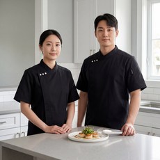 퍼블릭스테이션 남녀공용 비비드 반팔 조리복